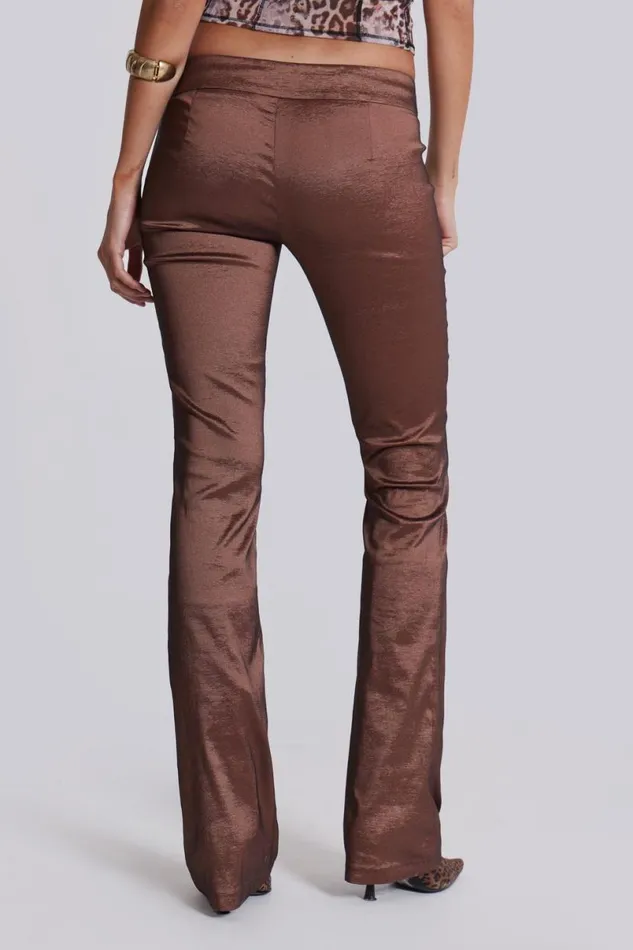 Jaded London Trousers and Pants Women Santino Taffeta Trousers Brown