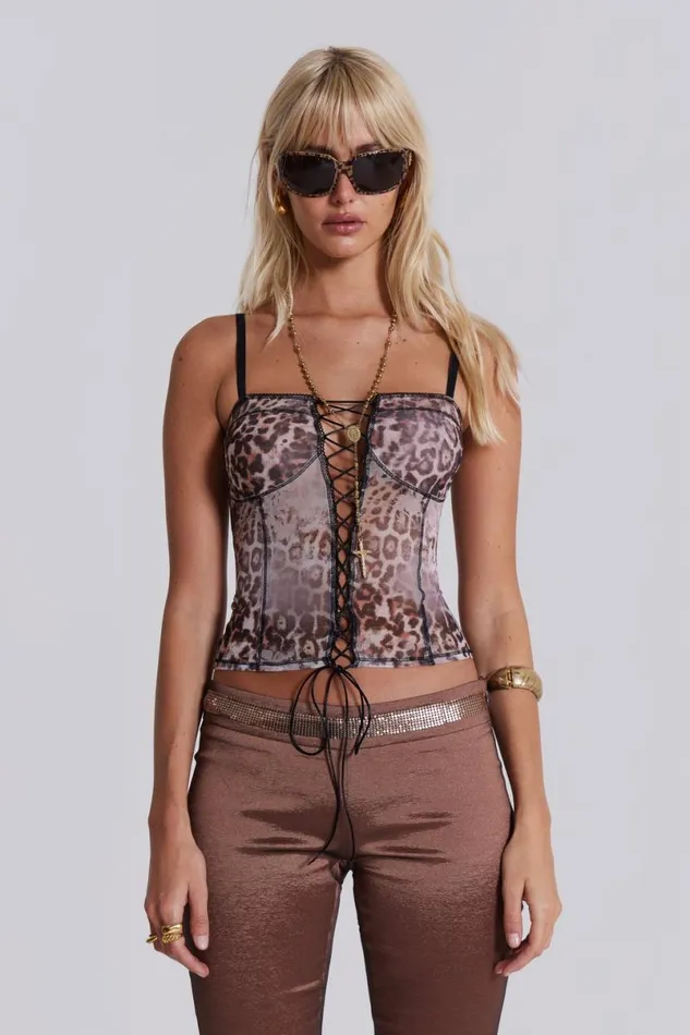 Jaded London Trousers and Pants Women Santino Taffeta Trousers Brown
