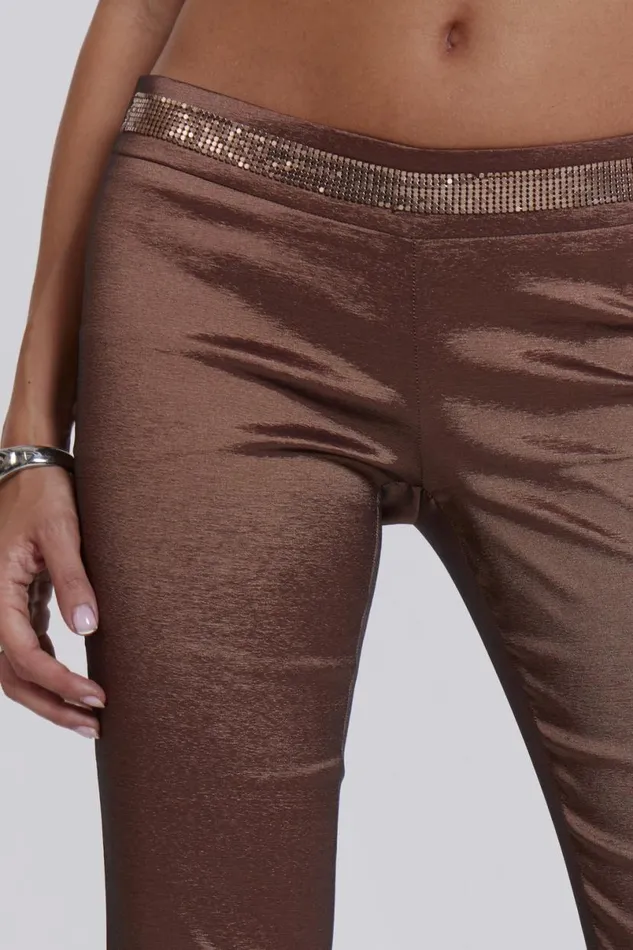 Jaded London Trousers and Pants Women Santino Taffeta Trousers Brown