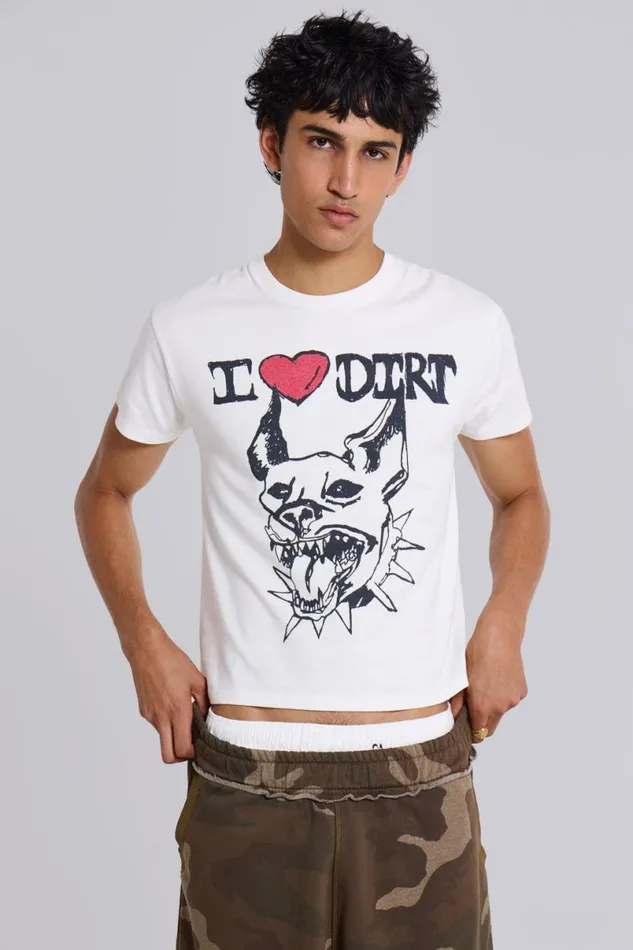 Jaded London Unisex UnisexMen Dirt Tee White