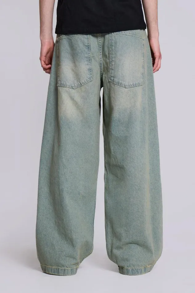 Jaded London Unisex UnisexMen Light Wash Colossus Fit Jeans Blue