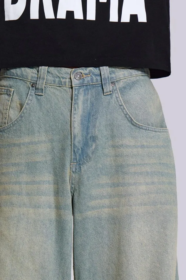 Jaded London Unisex UnisexMen Light Wash Colossus Fit Jeans Blue