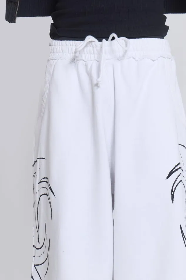 Jaded London Unisex UnisexWomen White Baggy Blade Joggers White