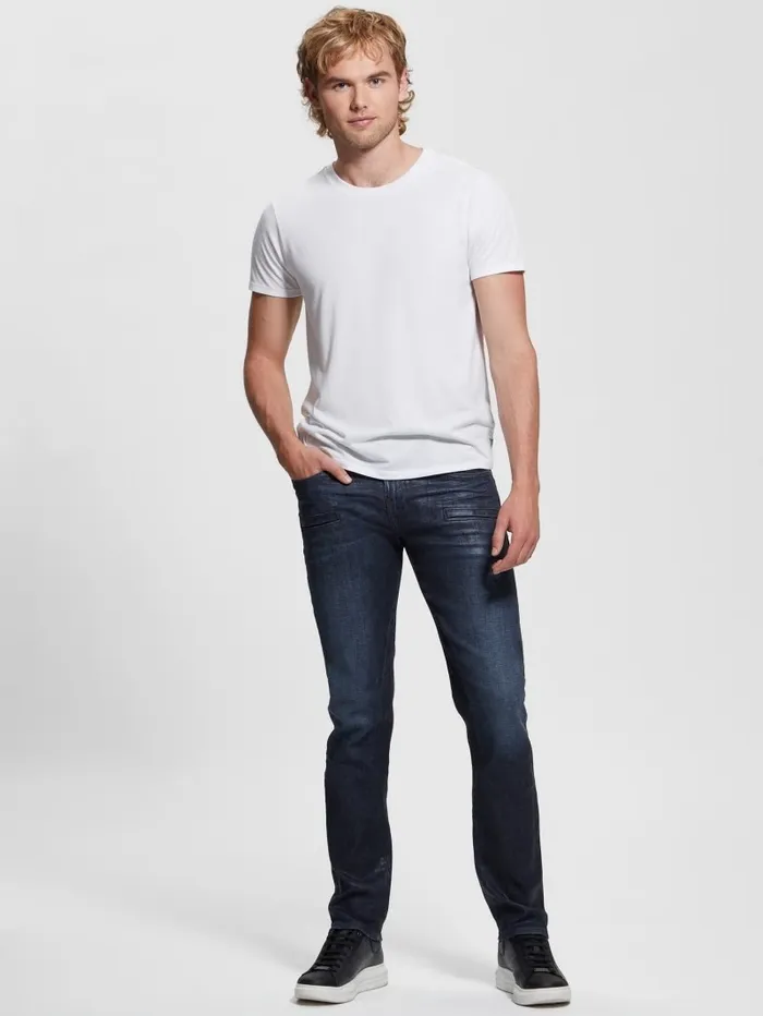 Jeans and Denim GUESS Men Tapered Zip Pocket Jeans Regency Blue Jeans and Denim GUESS Men Tapered Zip Pocket Jeans Regency Blue