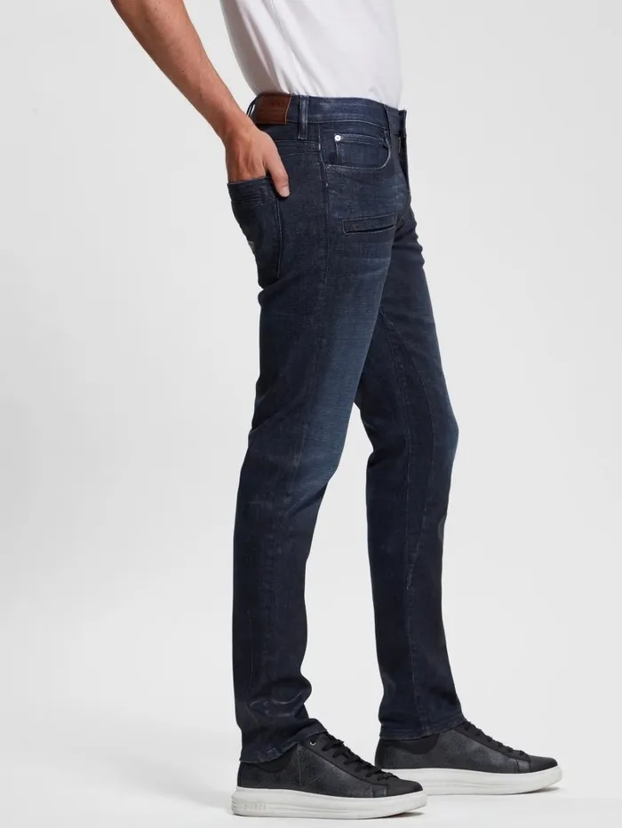 Jeans and Denim GUESS Men Tapered Zip Pocket Jeans Regency Blue Jeans and Denim GUESS Men Tapered Zip Pocket Jeans Regency Blue