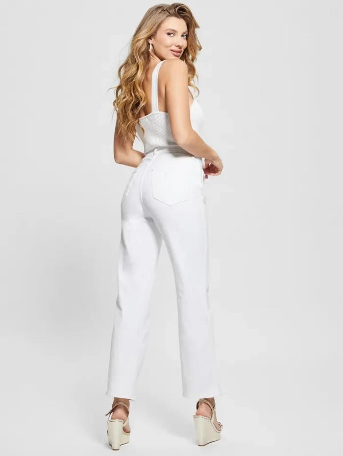 Jeans and Denim GUESS Women Charm Straight Jeans Pure White Multi Jeans and Denim GUESS Women Charm Straight Jeans Pure White Multi