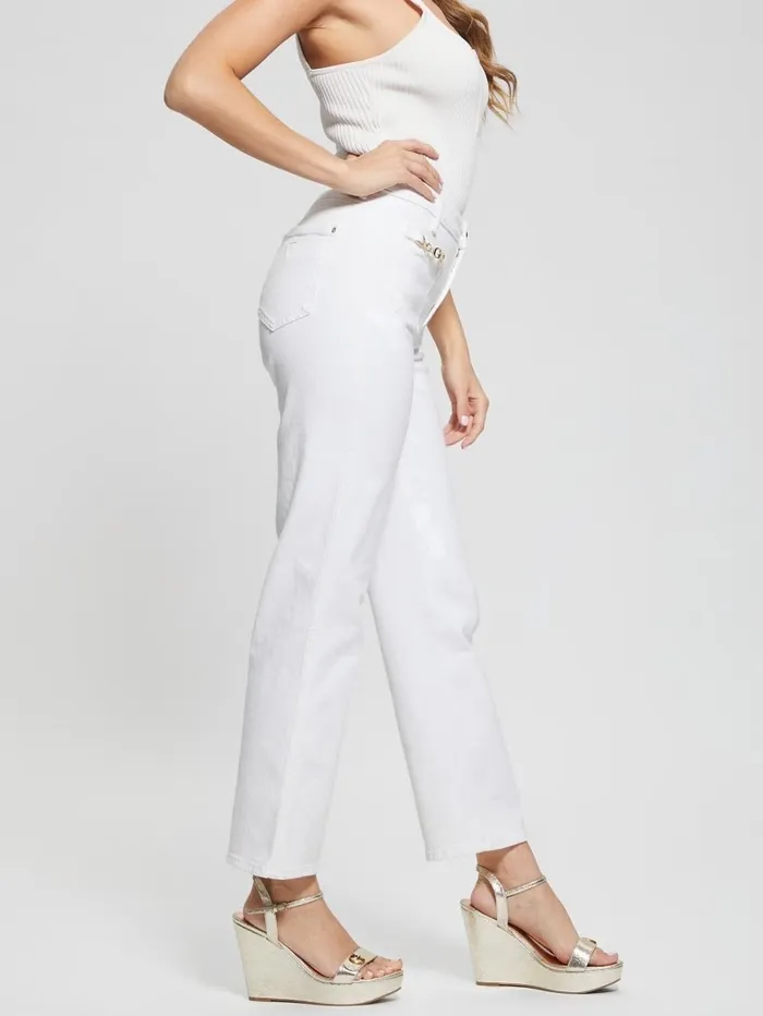 Jeans and Denim GUESS Women Charm Straight Jeans Pure White Multi Jeans and Denim GUESS Women Charm Straight Jeans Pure White Multi