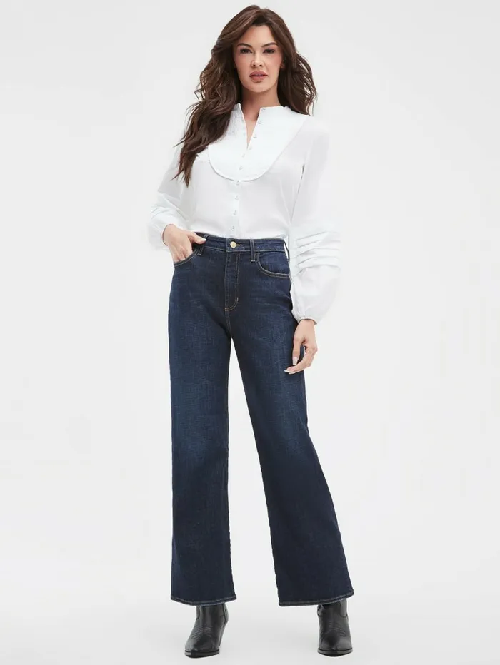 Jeans and Denim GUESS Women Eco HighRise Wide Leg Jeans Calypso Blue