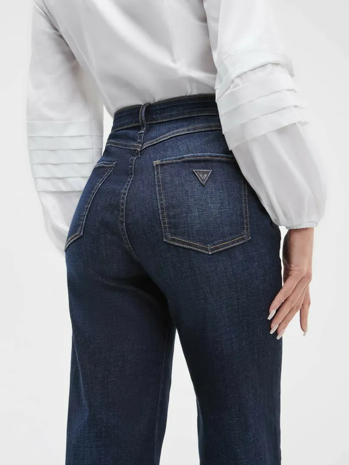 Jeans and Denim GUESS Women Eco HighRise Wide Leg Jeans Calypso Blue Jeans and Denim GUESS Women Eco HighRise Wide Leg Jeans Calypso Blue