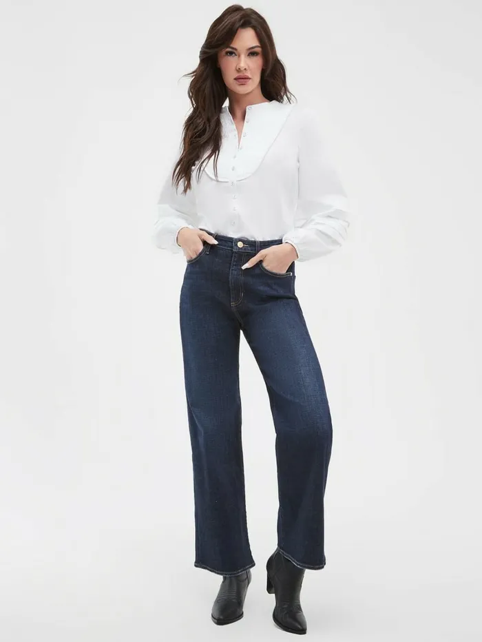 Jeans and Denim GUESS Women Eco HighRise Wide Leg Jeans Calypso Blue Jeans and Denim GUESS Women Eco HighRise Wide Leg Jeans Calypso Blue