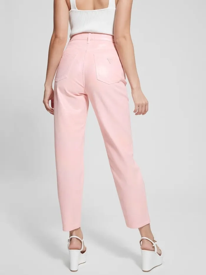 Jeans and Denim Women Coated Denim HighRise Mom Jeans Unicorn Pink GUESS Jeans and Denim Women Coated Denim HighRise Mom Jeans Unicorn Pink GUESS