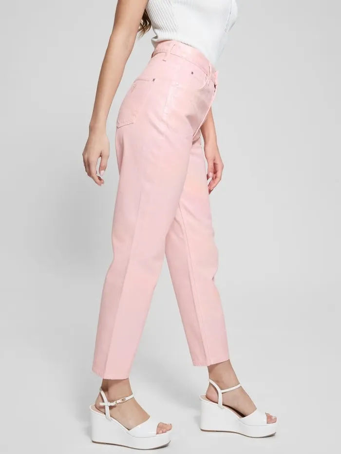 Jeans and Denim Women Coated Denim HighRise Mom Jeans Unicorn Pink GUESS Jeans and Denim Women Coated Denim HighRise Mom Jeans Unicorn Pink GUESS