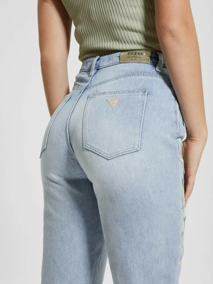 Jeans and Denim Women GUESS Eco Satin Artwork Denim Mom Jeans Sunset Flower Jeans and Denim Women GUESS Eco Satin Artwork Denim Mom Jeans Sunset Flower