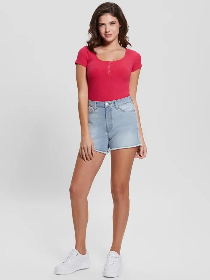 Jeans and Denim Women Relaxed Midi Shorts Honeymoon Blue GUESS Jeans and Denim Women Relaxed Midi Shorts Honeymoon Blue GUESS