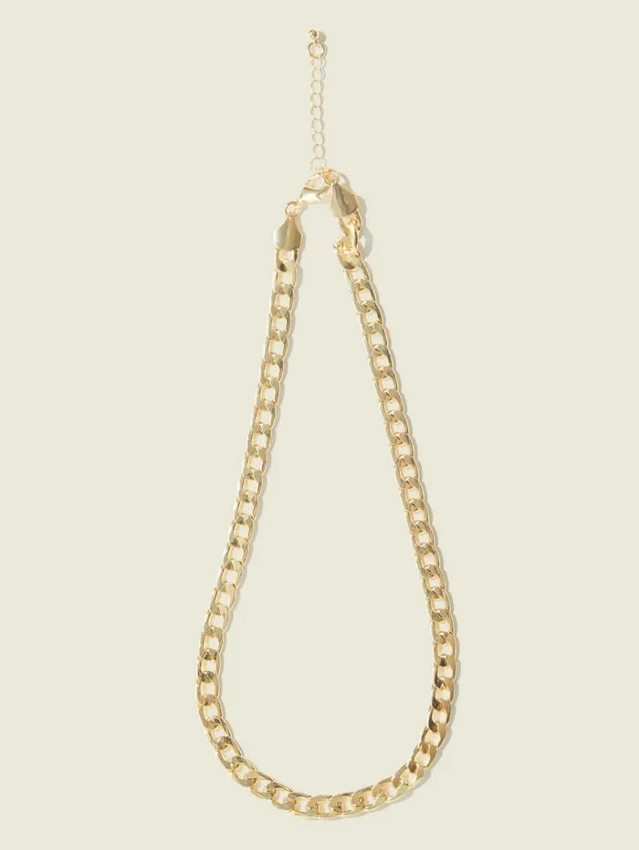 Jewelry 14K GoldPlated Curb Chain Necklace SilverGold 8211 GUESS Women
