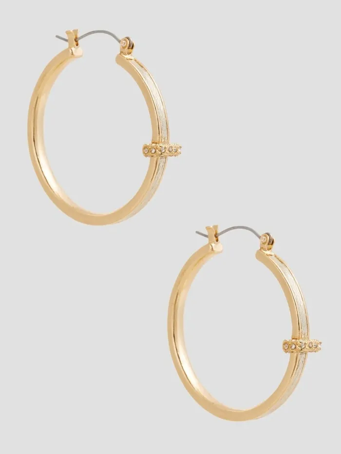 Jewelry Women GUESS Metallic GoldTone Hoop Earrings No Description