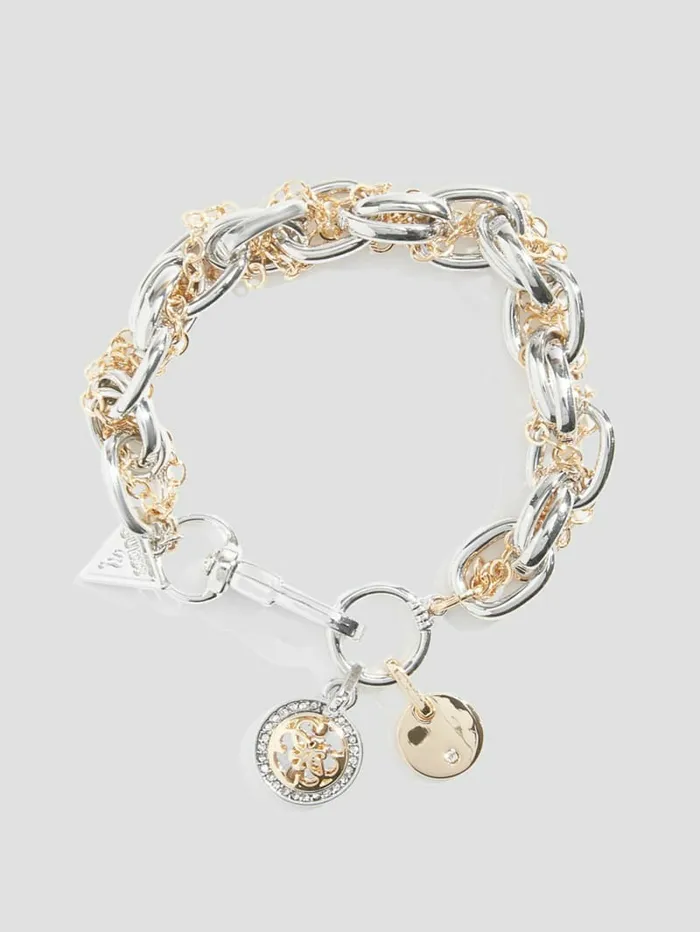 Jewelry Women GUESS Quattro G Charm Toggle Bracelet Silver