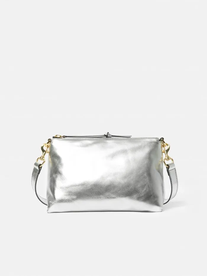 Jigsaw Ava Leather Crossbody Silver Women Leather