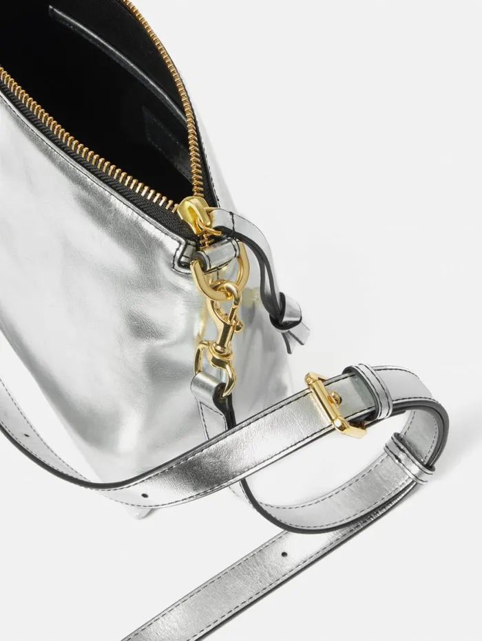 Jigsaw Ava Leather Crossbody Silver Women Leather