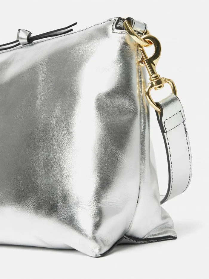Jigsaw Ava Leather Crossbody Silver Women Leather