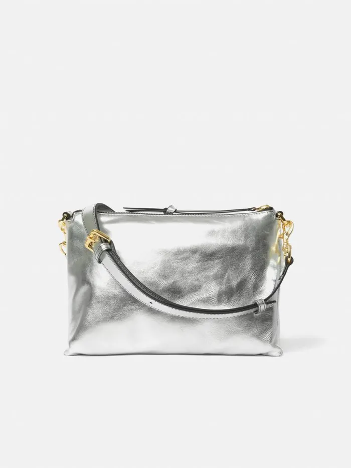 Jigsaw Ava Leather Crossbody Silver Women Leather