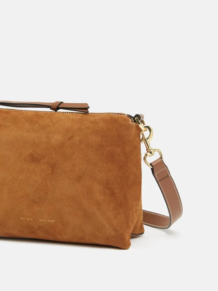 Jigsaw Ava Suede Cross Body Tan Women Leather