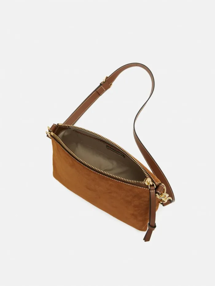Jigsaw Ava Suede Cross Body Tan Women Leather