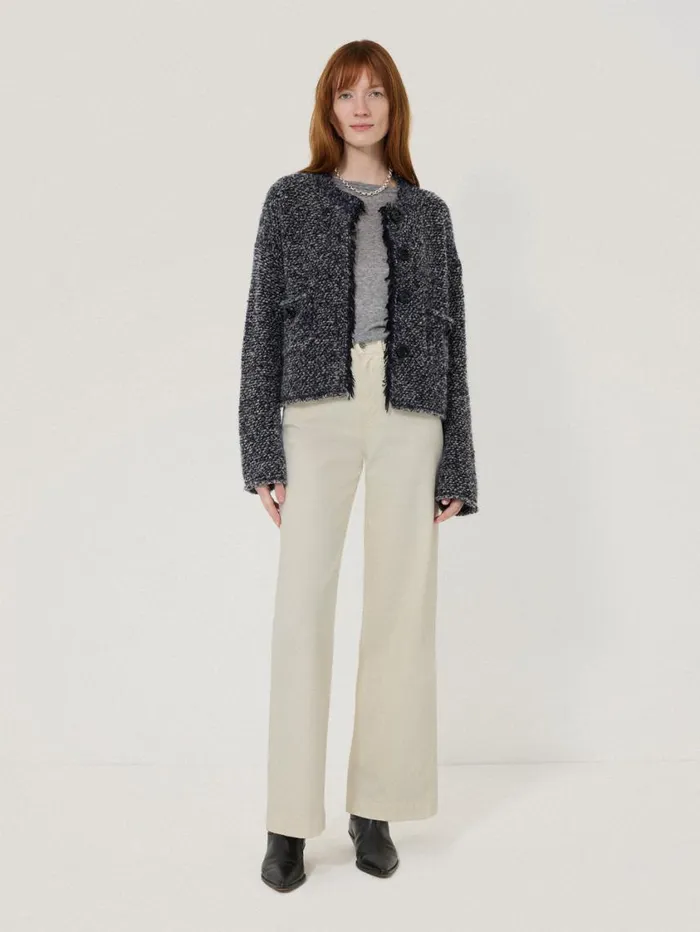 Jigsaw Balfour Long Wide Leg Jean Ecru Women Trousers