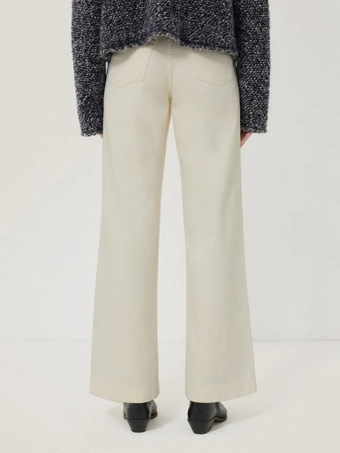Jigsaw Balfour Long Wide Leg Jean Ecru Women Trousers