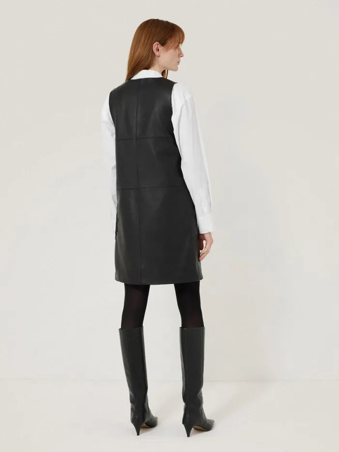 Jigsaw Bleeker Leather Applique Dress Black Women Dresses and Jumpsuits