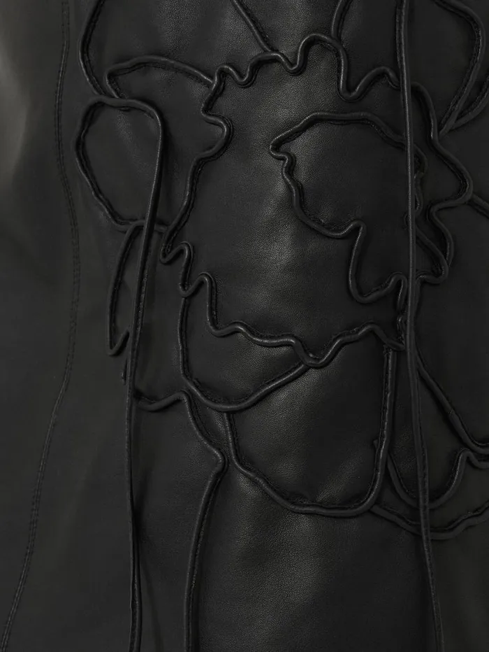 Jigsaw Bleeker Leather Applique Dress Black Women Dresses and Jumpsuits