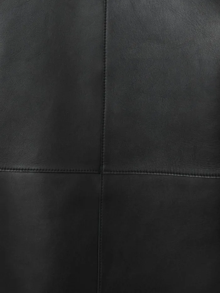 Jigsaw Bonded Leather Jacket Black Women Coords