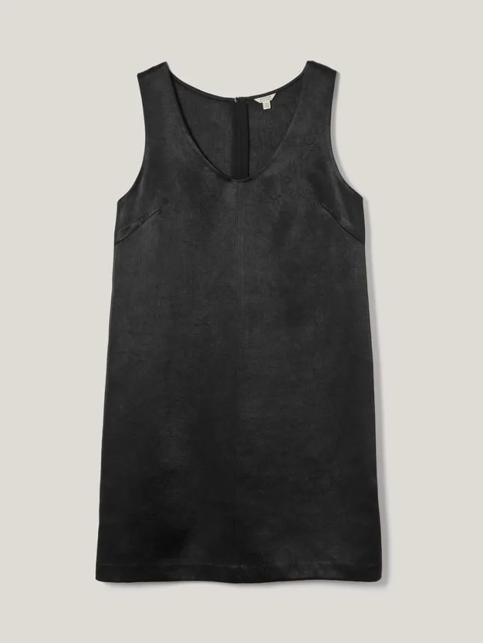 Jigsaw Bonded Satin Mini Dress Black Women Party