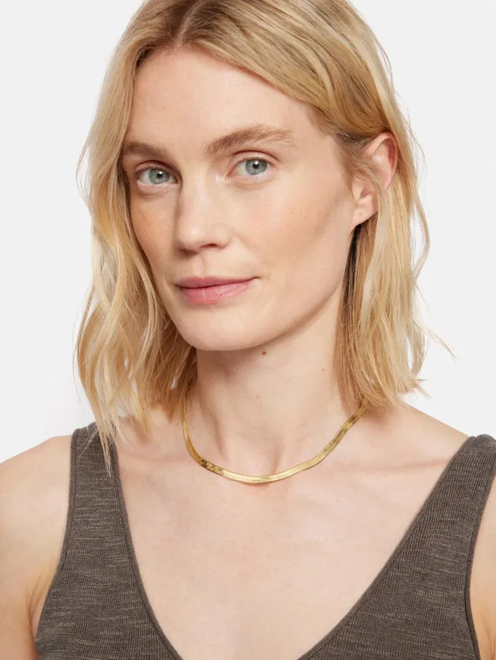 Jigsaw Chunky Snake Chain Necklace Gold Women Party