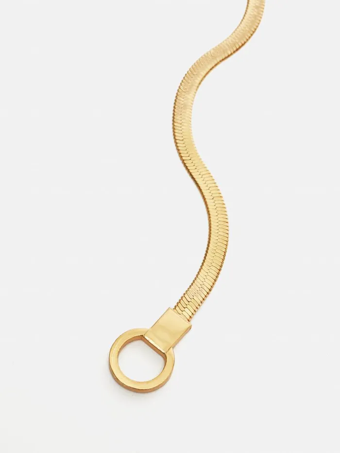 Jigsaw Chunky Snake Chain Necklace Gold Women Party