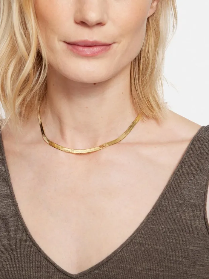 Jigsaw Chunky Snake Chain Necklace Gold Women Party