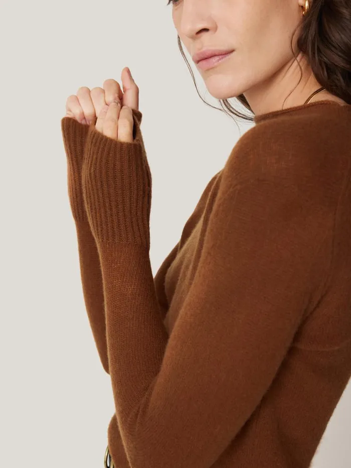 Jigsaw Cloud Cashmere Eldon Jumper Toffee Women Knitwear and Cashmere