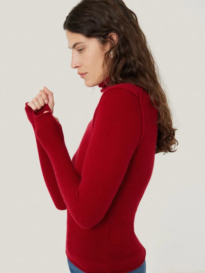 Jigsaw Cloud Cashmere Polo Jumper Red Women Knitwear and Cashmere