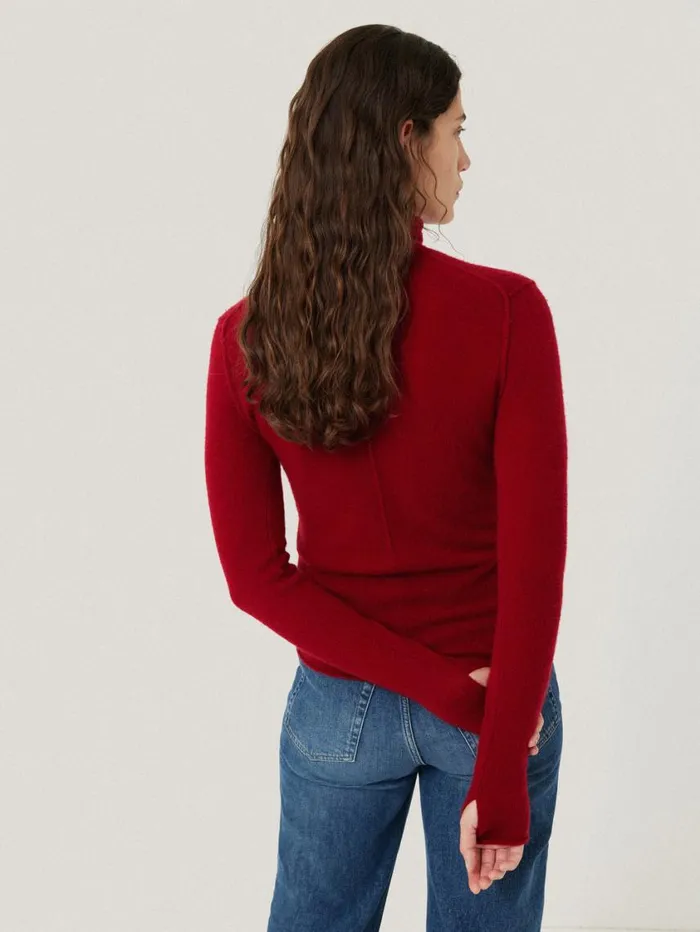 Jigsaw Cloud Cashmere Polo Jumper Red Women Knitwear and Cashmere