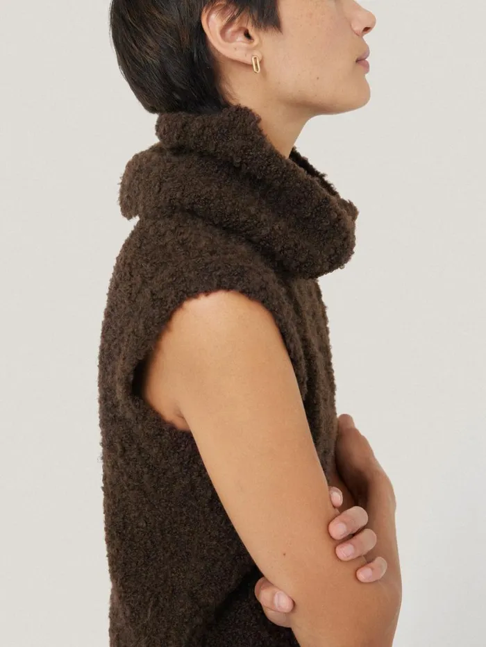 Jigsaw Cosy Boucle Tank And Snood Brown Women Knitwear and Cashmere