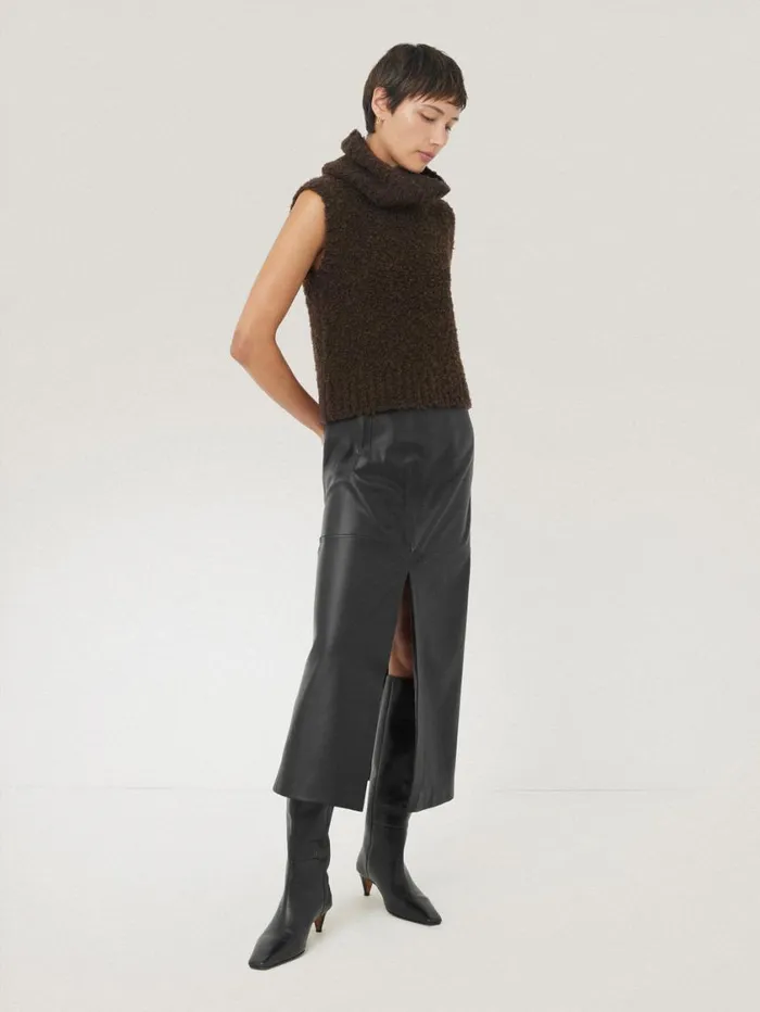 Jigsaw Cosy Boucle Tank And Snood Brown Women Knitwear and Cashmere