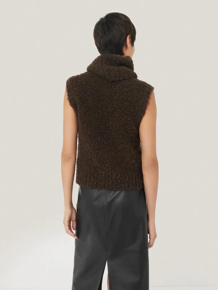 Jigsaw Cosy Boucle Tank And Snood Brown Women Knitwear and Cashmere