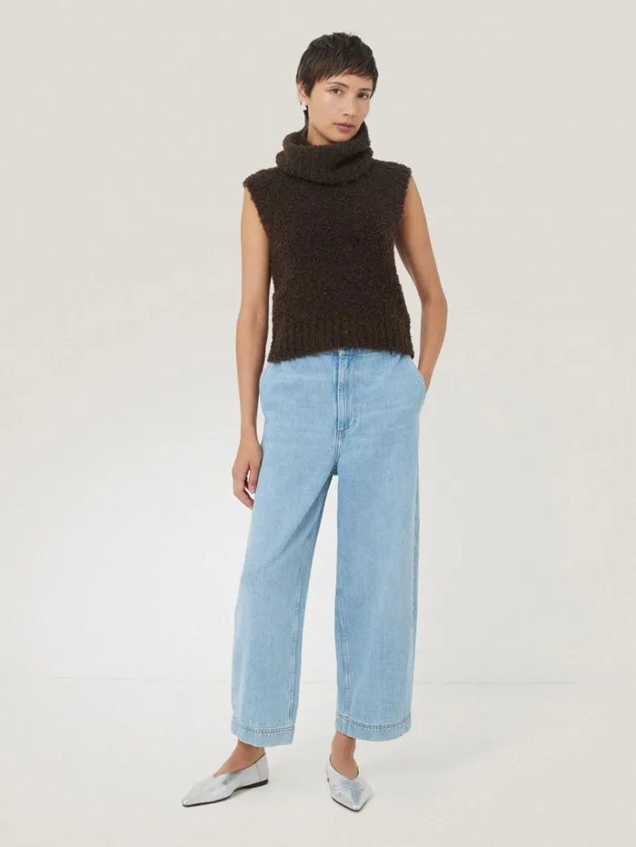 Jigsaw Cosy Boucle Tank And Snood Brown Women Knitwear and Cashmere