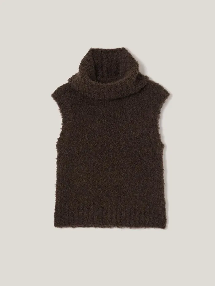 Jigsaw Cosy Boucle Tank And Snood Brown Women Knitwear and Cashmere