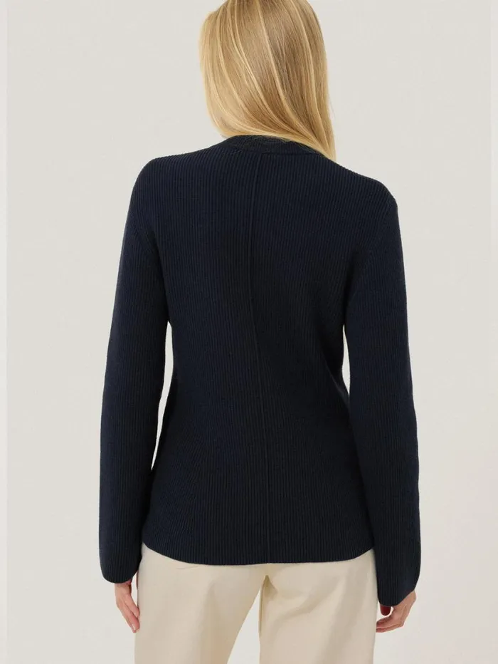 Jigsaw Cotton Blend Knit Cardigan Navy Women Knitwear and Cashmere