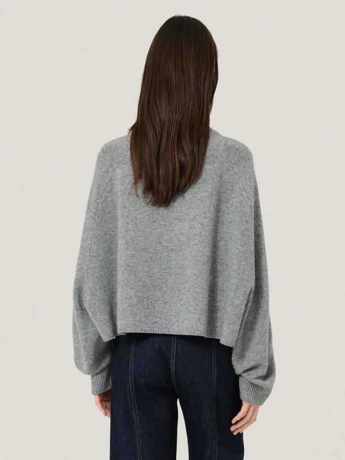 Jigsaw Crew Neck Poncho Jumper Grey Women Knitwear and Cashmere