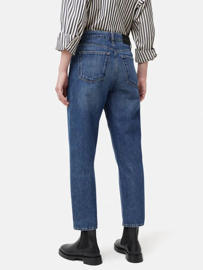 Jigsaw Delmont Cropped Tapered Jean Blue Women Trousers