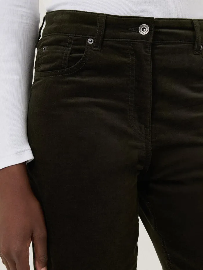 Jigsaw Delmont Velvet Tapered Jean Dark Green Women Party