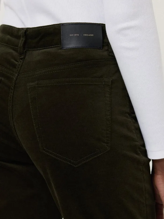 Jigsaw Delmont Velvet Tapered Jean Dark Green Women Party
