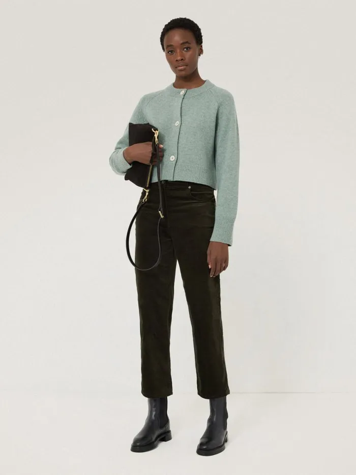 Jigsaw Delmont Velvet Tapered Jean Dark Green Women Party